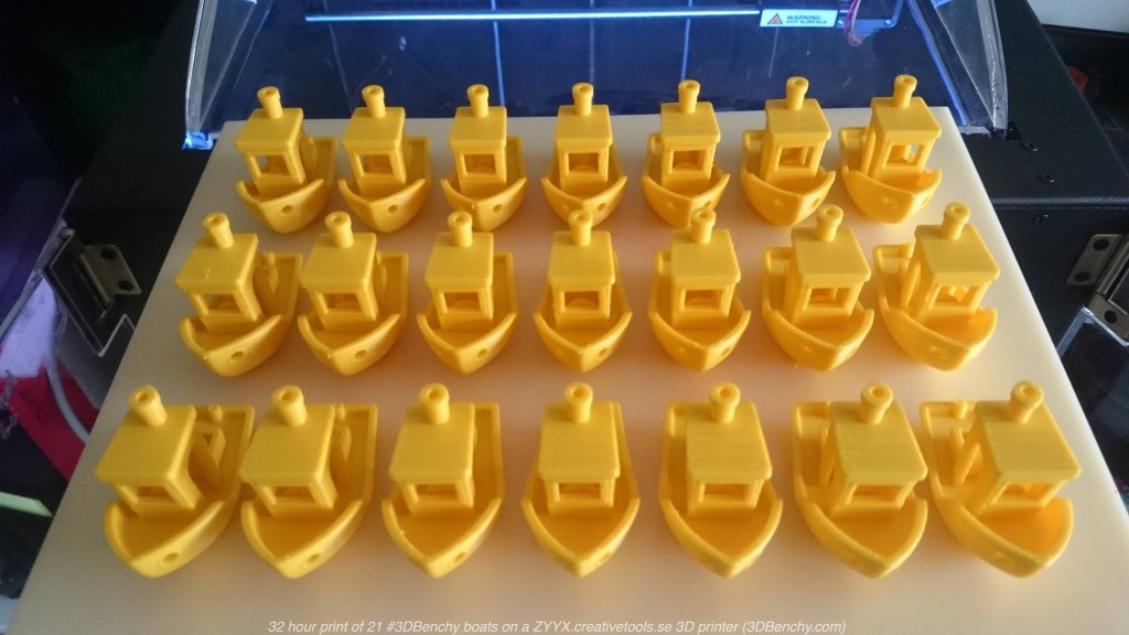 21 #3DBenchy Boats On A Single 32-hour 3D-print – #3DBenchy